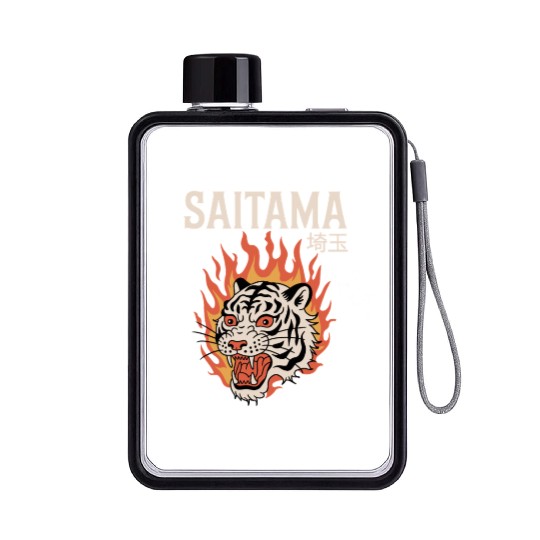 Vintage Saitama Flat Water Bottles – Bold Tiger Tattoo Design