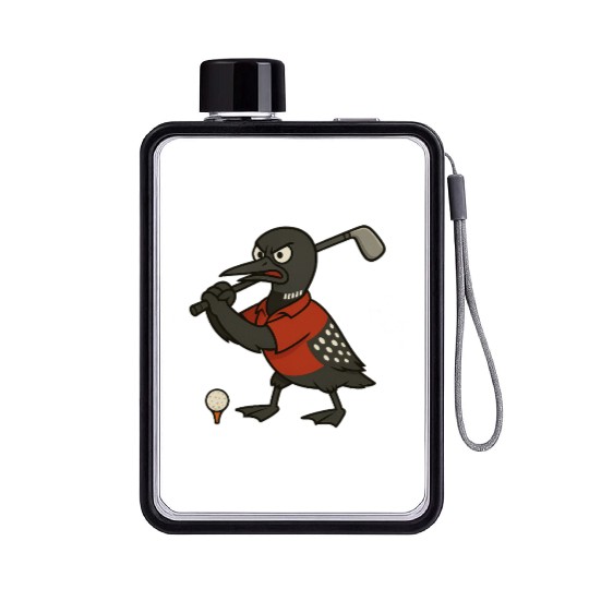 Angry Golf Loon Flat Water Bottles
