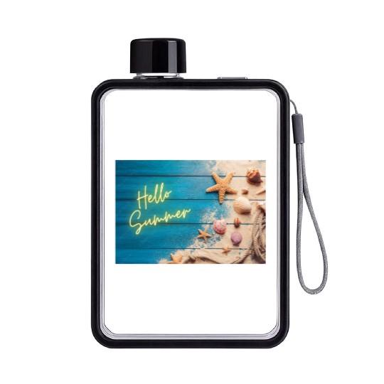 Hello Summer 2025 Flat Water Bottles – Beach Vibes & Neon Glow