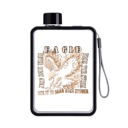 The eagle in the storm Flat Water Bottles