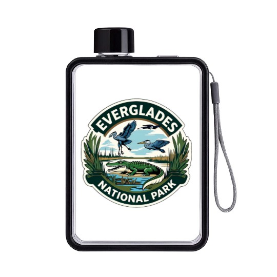 Everglades National Park Florida USA Logo Flat Water Bottles