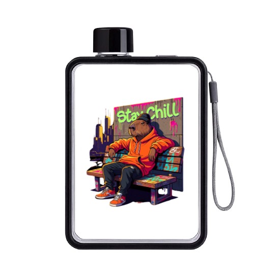 Capybara Stay Chill Flat Water Bottles
