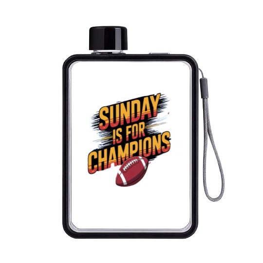 Sunday is for champions Flat Water Bottles