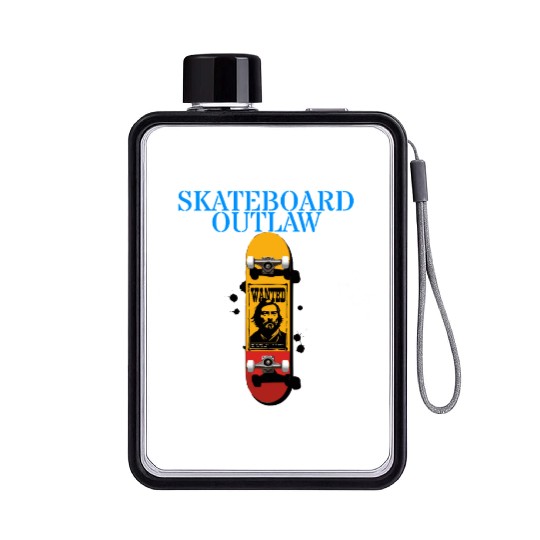 Skateboard Outlaw Flat Water Bottles
