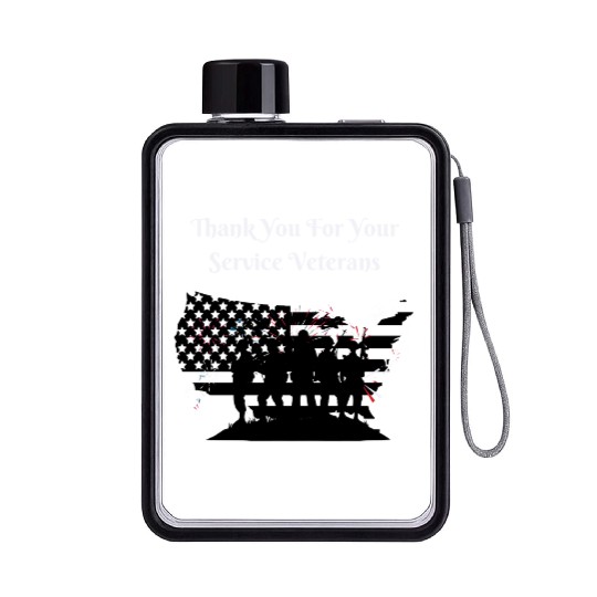 Thank You For Your Service Veterans day US Army Flat Water Bottles