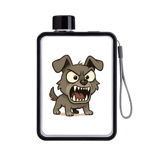 "Funny Angry Dog – Fierce & Hilarious Art Flat Water Bottles