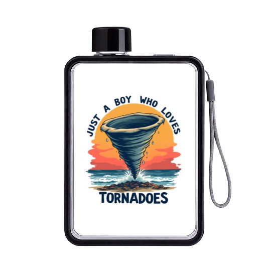 Just A Boy Who Loves Tornadoes Storm Meteorologist Flat Water Bottles