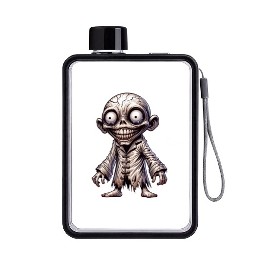 Insane Zombie Boy – Creepy Cute Smiling Freak Flat Water Bottles
