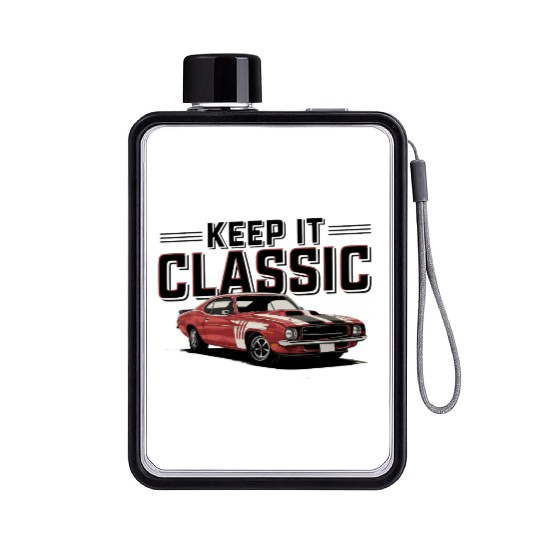 Vintage Muscle Car Keep It Classic Flat Water Bottles