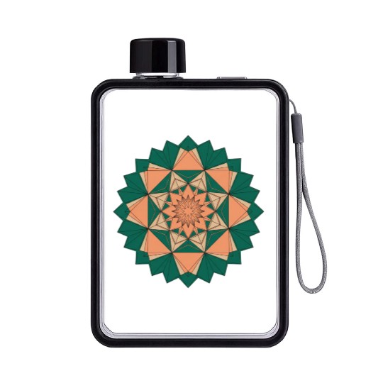Abstract Starburst Mandala Flat Water Bottles