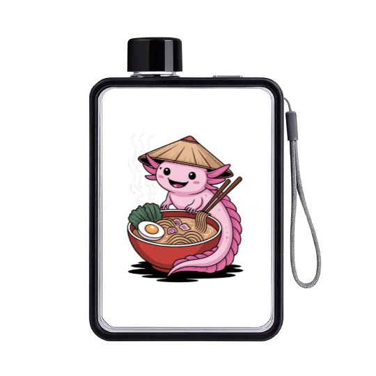 Ramen Axolotl Japanese Style Flat Water Bottles