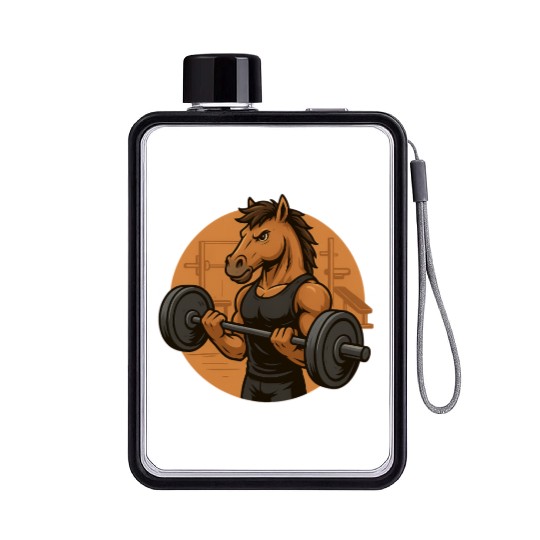 Horsepower Gains – Muscular Gym Horsa Design Flat Water Bottles
