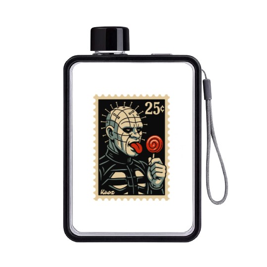 stamp of a horror lollipop licker raising hell Flat Water Bottles