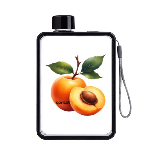 Apricot branch with green leaves Flat Water Bottles