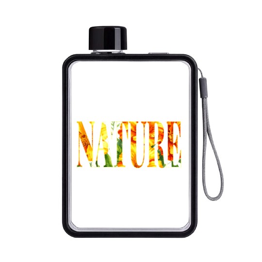 Nature Marigold Flower Flat Water Bottles