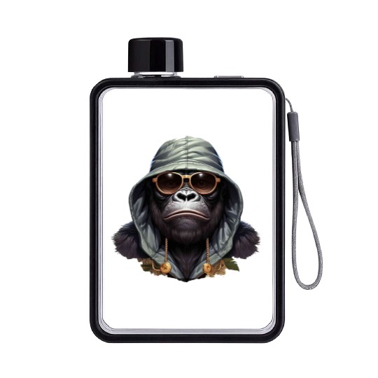 "Street King Gorilla Flat Water Bottles – Urban Hip-Hop Power