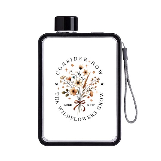 Consider The Wildflowers Flat Water Bottles
