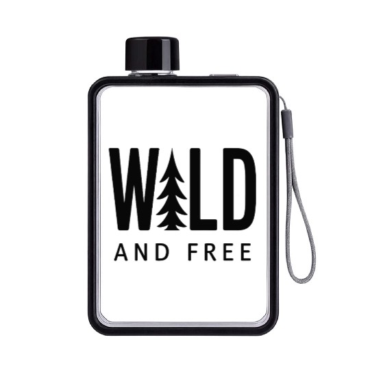 Wild and Free Forest Nature Flat Water Bottles