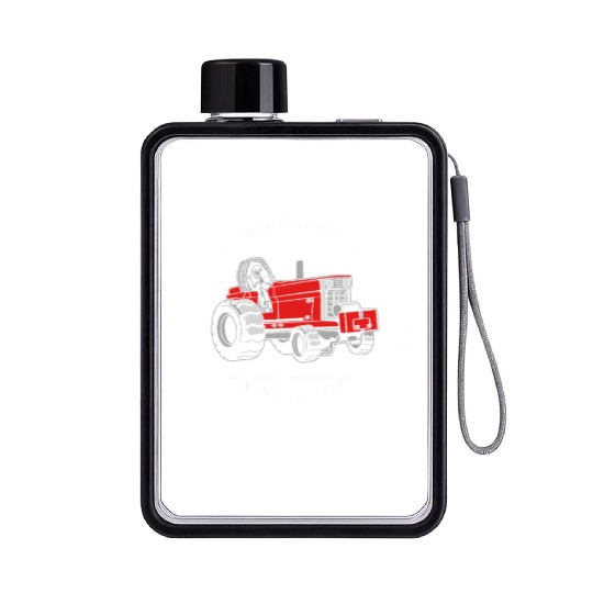 Tractor Driver Tractor Pulling Flat Water Bottles