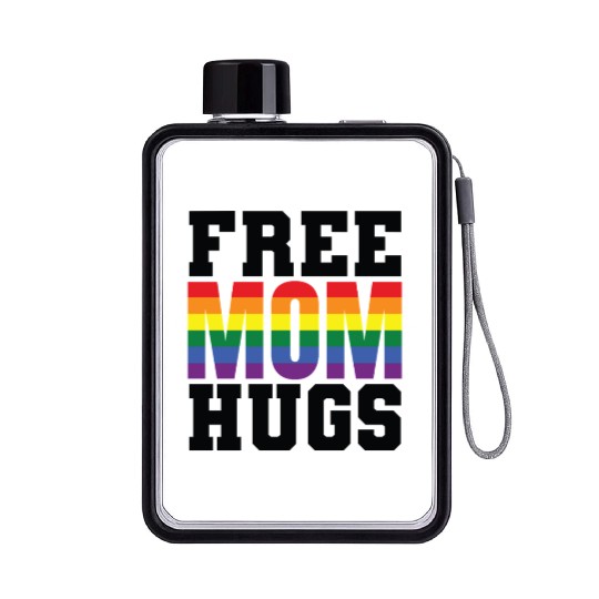 Gay Pride Free Mom Hugs Flat Water Bottles