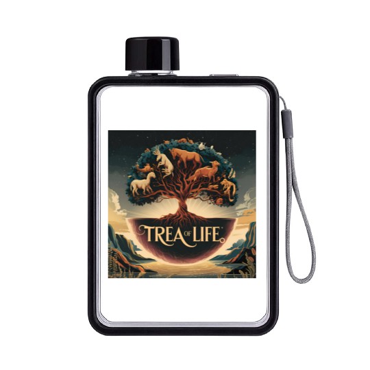 Sacred Tree of Life Flat Water Bottles