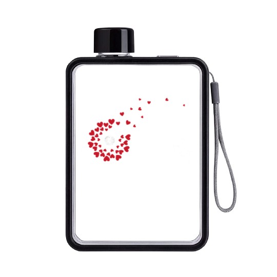 Cute Dandelion Heart Flower Floral Wildflower Flat Water Bottles