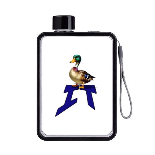 Mallard Duck on the word IT Flat Water Bottles