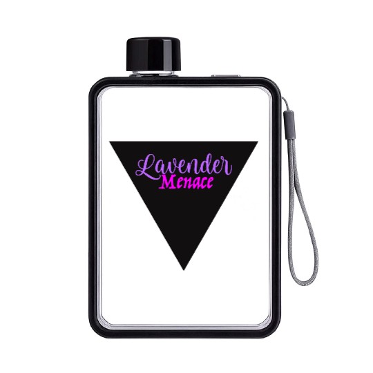 Lavender Menace Black Triangle Flat Water Bottles
