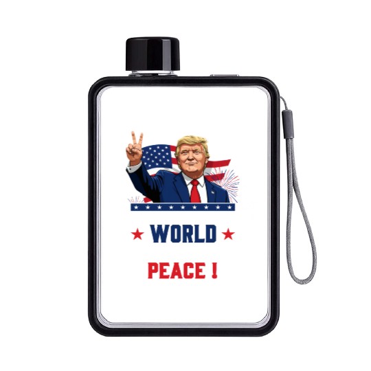 Congratulations world, It's time for peace! Flat Water Bottles