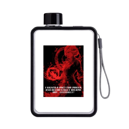 Female Warlock Flat Water Bottles