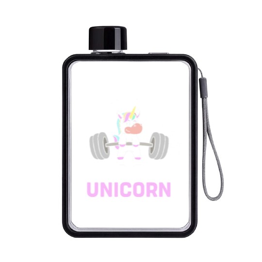 Workout Gym Unicorn Flat Water Bottles