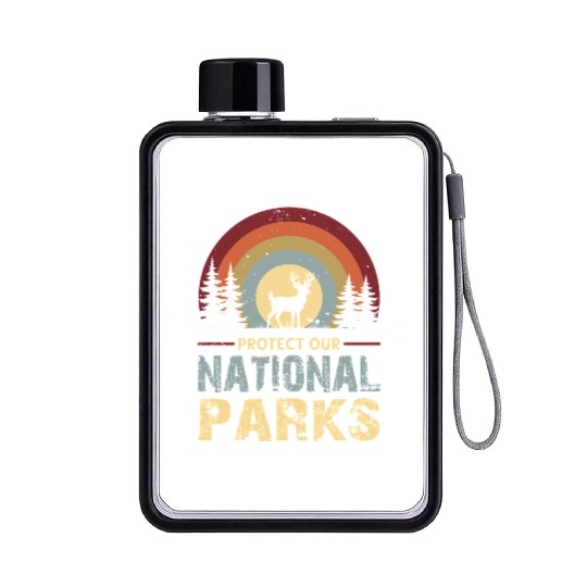Protect our national parks Flat Water Bottles