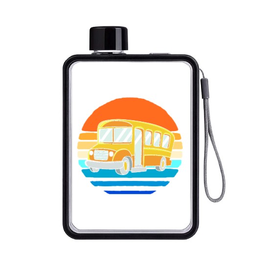 School Bus Driver Flat Water Bottles