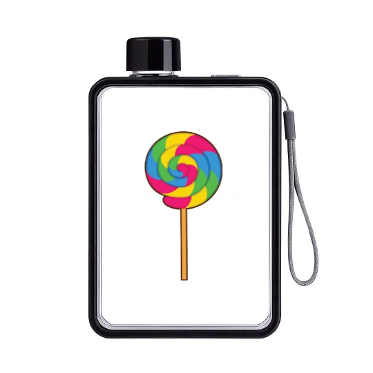 Lollipop Rainbow Sucker Candy Halloween Costume Flat Water Bottles
