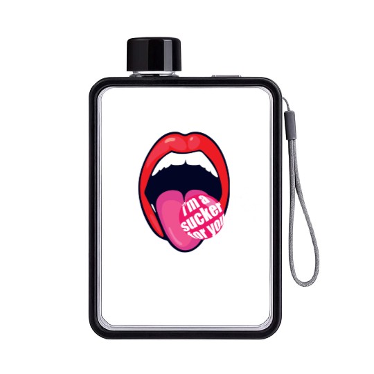 I m a Sucker For You Candy Pop Fans Lollipop 01 Flat Water Bottles