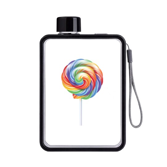 Lollipop Rainbow Sucker Candy Costume Halloween Flat Water Bottles