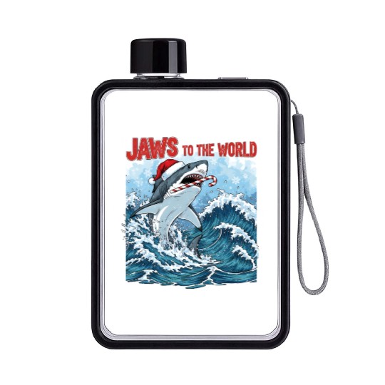 Jaws to the World – Christmastime Shark Attack Flat Water Bottles