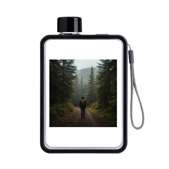 Serene Forest Path Flat Water Bottles