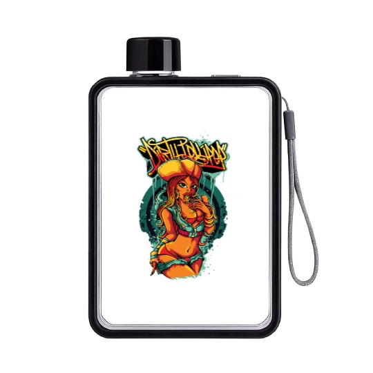 Street Lollipop Flat Water Bottles