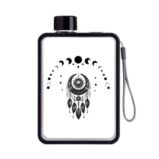 Celestial Moon Dream Catcher Flat Water Bottles