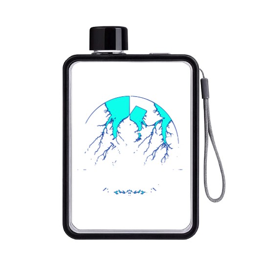 Royal Blue Lightning shadow Flat Water Bottles