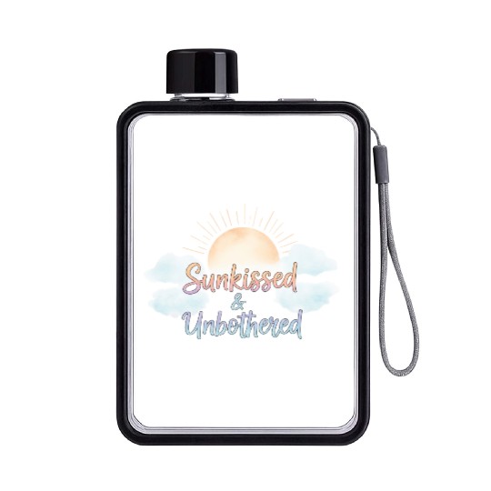 Sunkissed Unbothered Aesthetic Flat Water Bottles