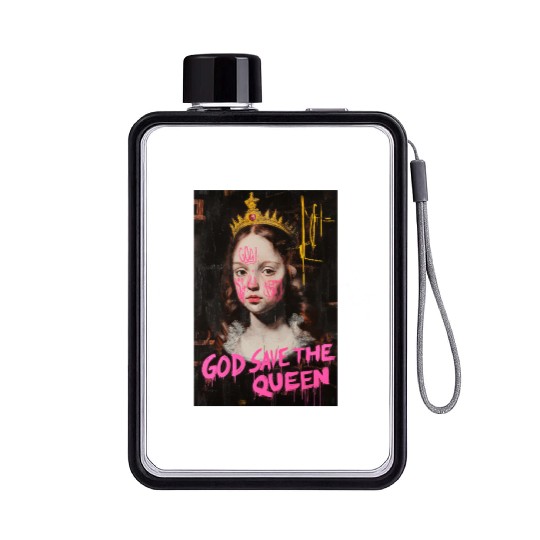 God Save the Queen Flat Water Bottles