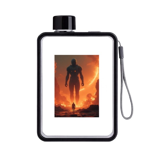 Giant Alien Overwatch Scene Flat Water Bottles