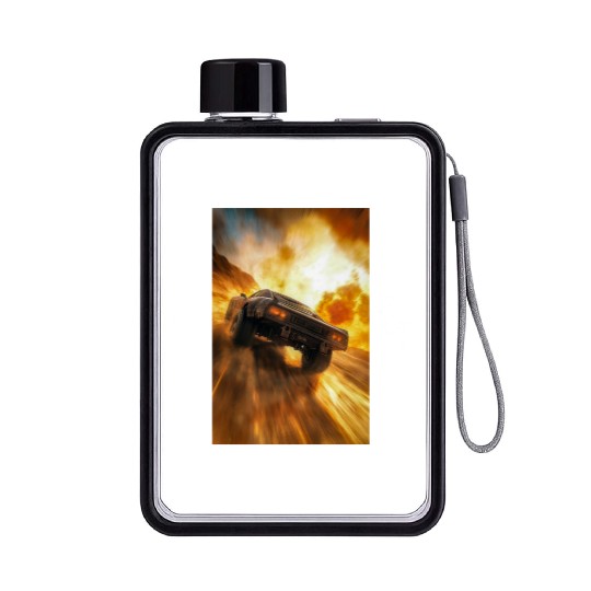 Muscle Car in Firestorm Drift Flat Water Bottles