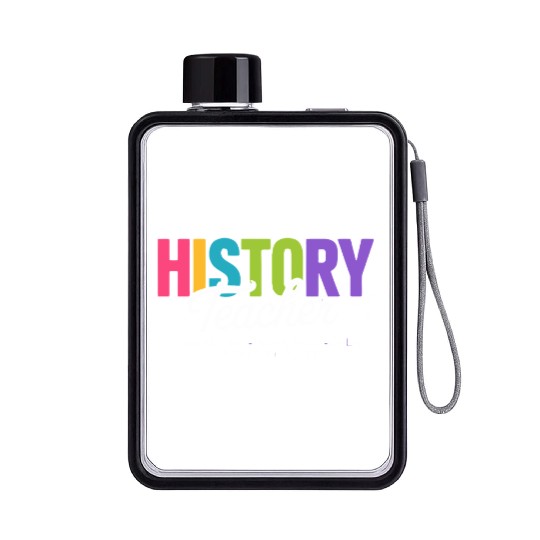History Teacher Bold Colorful Typography Flat Water Bottles