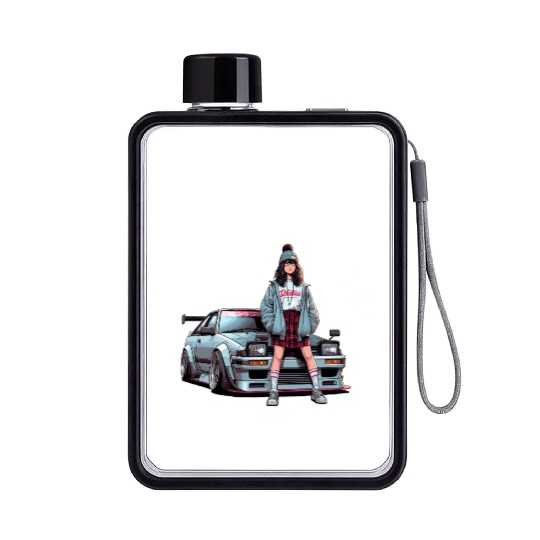 Japanese Underground Street Racing - JDM Car Flat Water Bottles