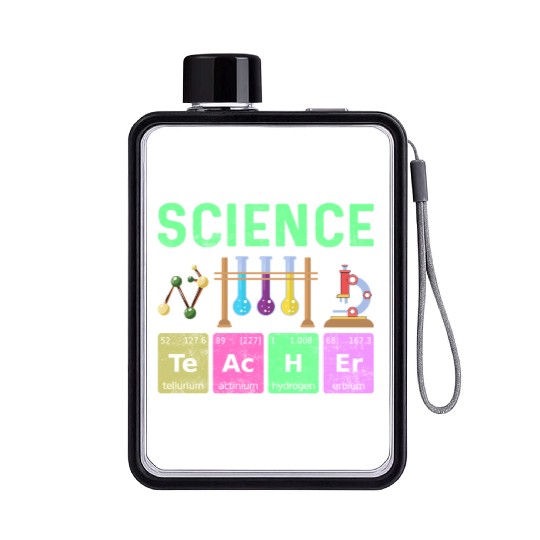 Science Art Teacher - Colorful Periodic Table Flat Water Bottles