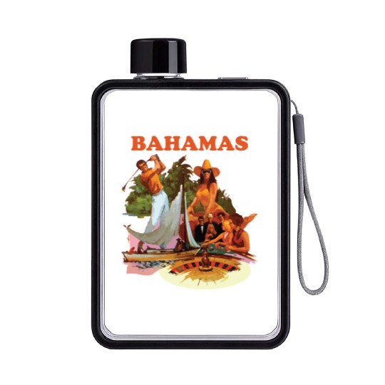Bahamas, Collage Flat Water Bottles