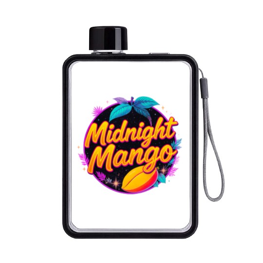Nighttime Mango Bright Design Flat Water Bottles